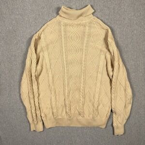 John Blair Fishermen Sweater Cable Knit Turtleneck Mens XL Grandpa Nautical
